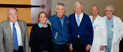 James T. Willerson, Linda and Jim McIngvale, Denton A. Cooley, Billy Cohn, and Bud Frazier at Texas Heart Institute.