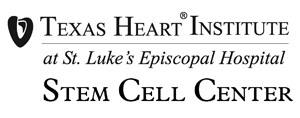 Insignia del Stem Cell Center del Texas Heart Institute en el St. Luke's Episcopal Hospital logo.